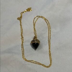 Gold and Brown Acorn Necklace